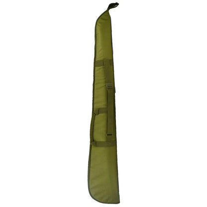 Heavy-duty padded rifle bag, black, with multiple compartments for tactical hunting gear