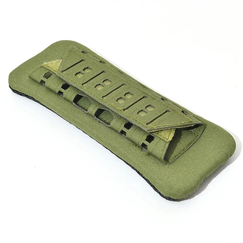 Comfort-focused tactical shoulder pads with soft mesh lining, ideal for extended backpack wear.