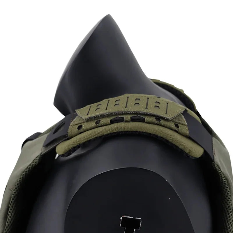 Tactical shoulder pads attached to a backpack, demonstrating improved weight distribution for gear.