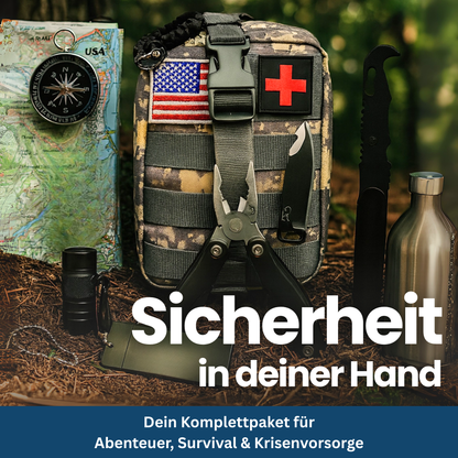 Durable tactical survival kit, showcasing its build quality for extreme outdoor and emergency conditions
