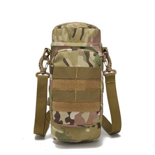 Empty tactical water bottle holder, ready for outdoor adventures, showing its functional design.