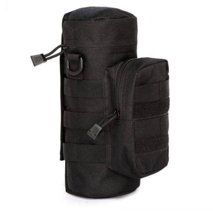 Unisex tactical water bottle pouch, military-grade gear for outdoor adventures, fits standard bottles.