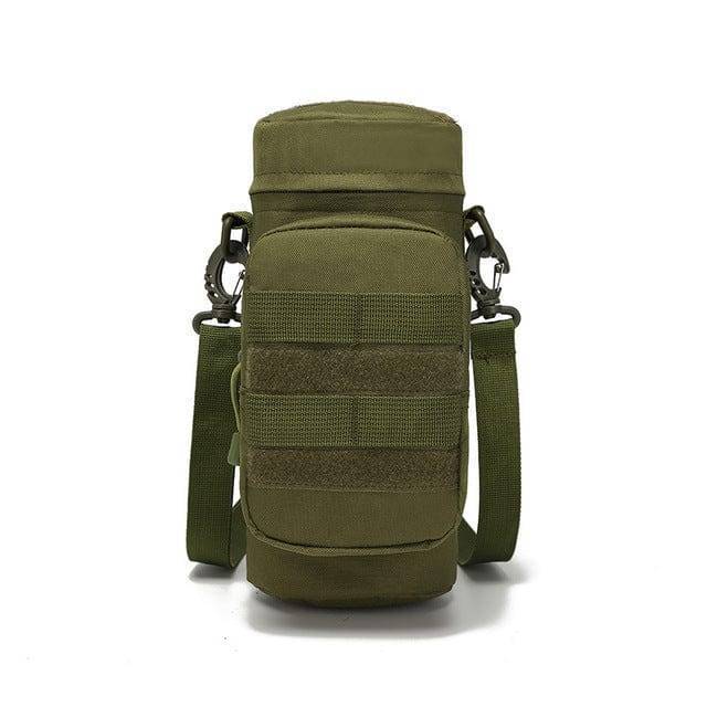 Unisex water bottle holder, tactical style with secure drawstring, perfect for military and outdoor use.