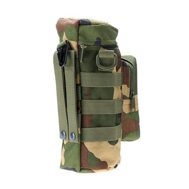 Versatile tactical water bottle sleeve, designed for outdoor adventures, camping, and hiking.