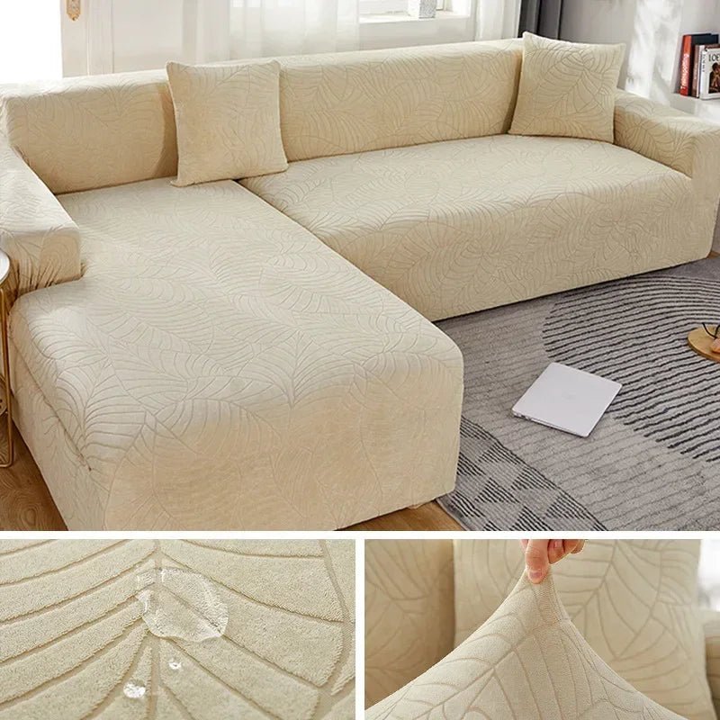 Premium L-shape sofa slipcover, durable polyester, removable and tailored for ultimate home decor style.