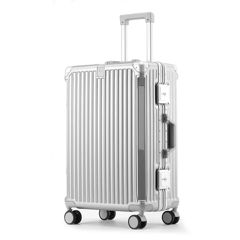 Versatile Tallinn hard-shell travel suitcase with aluminum frame, perfect as a carry-on or checked bag.