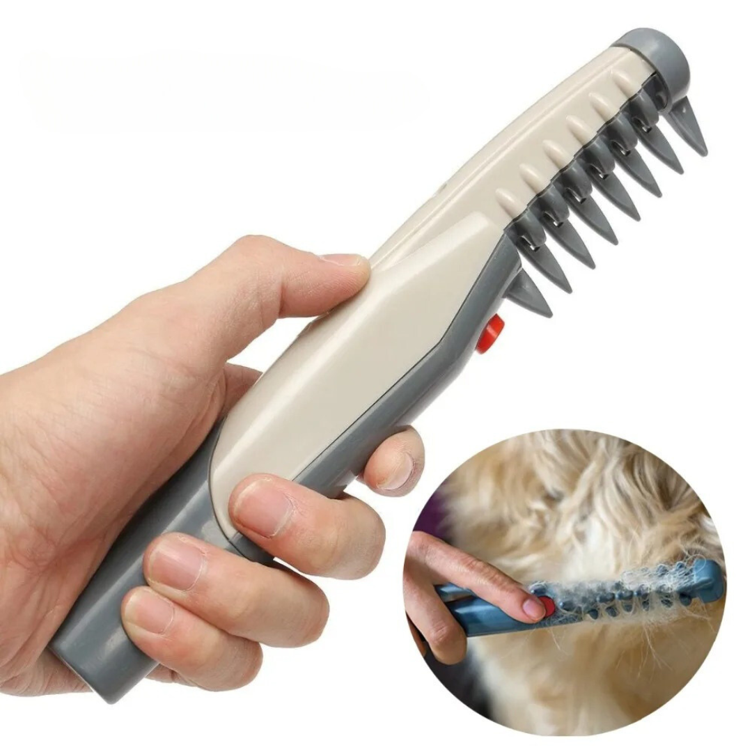 Tangle-free pet grooming brush for cats & dogs, gentle detangler. Ideal for shedding, healthy fur.