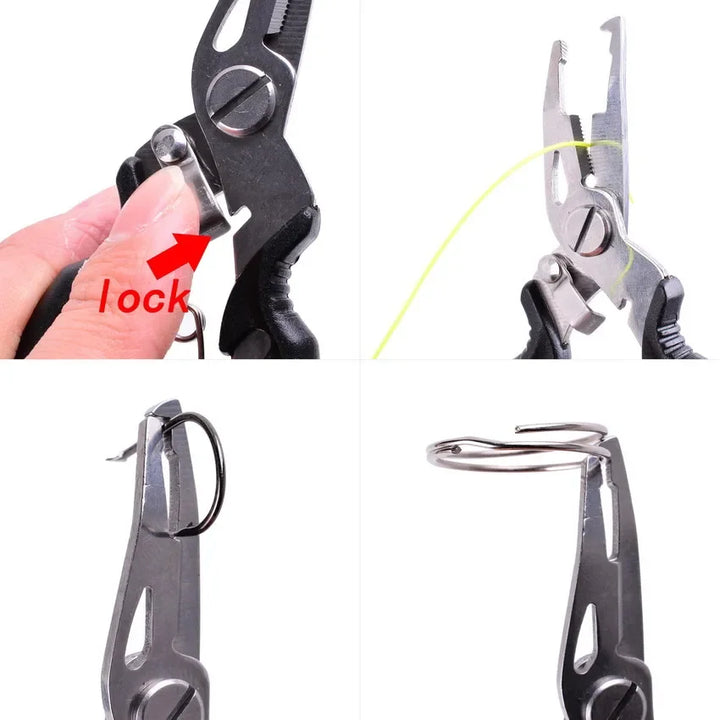 Multi-function fishing pliers, essential tackle box tool for cutting braid and removing hooks