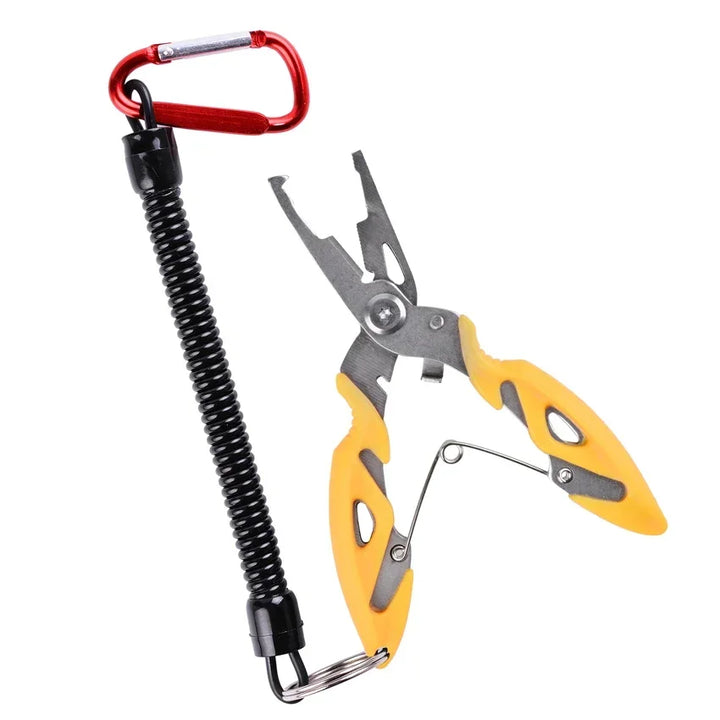 Ergonomic fishing tool: stainless steel pliers, ideal for braid cutting and quick hook removal