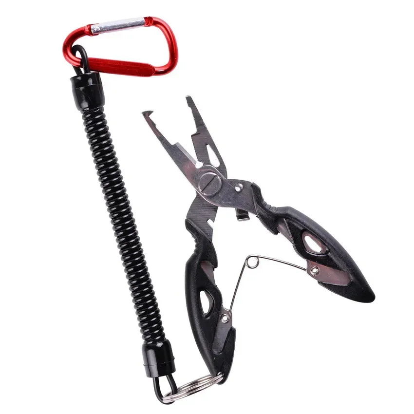 Angler's gear: heavy-duty fishing pliers with corrosion-resistant teflon coating and hook remover