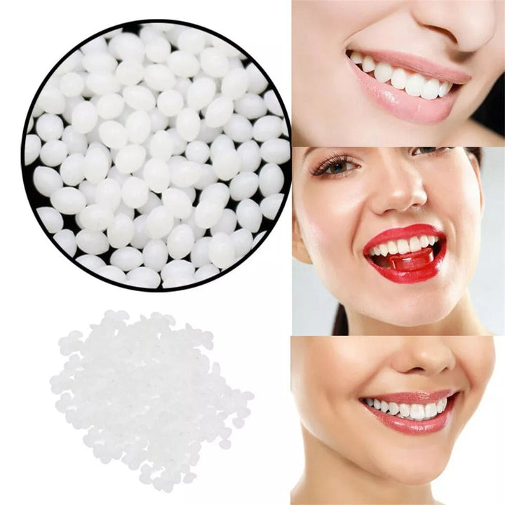 Unisex temporary tooth repair kit: moldable false teeth for quick, easy cosmetic dental fixes.
