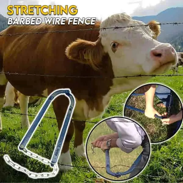 Efficient Texas Fence Fixer, a robust agricultural tool for tightening & straining wire fences, saving time on farm.