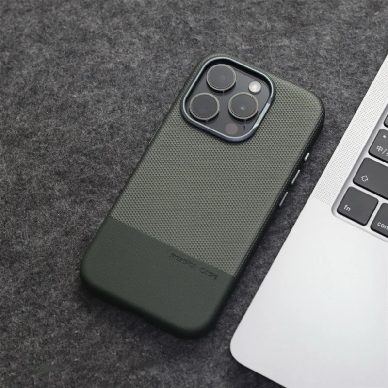 Unisex iPhone case with MagSafe compatibility & matte finish. Protective, shockproof tech accessory.