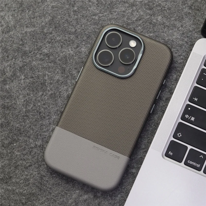 Unisex textured iPhone case, military-grade protection. Shockproof, MagSafe compatible phone accessory.