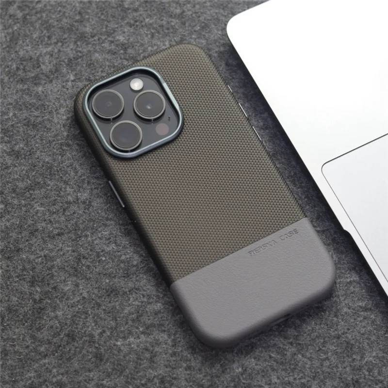 Protective tech accessory: textured iPhone case. Shockproof, military-grade protection with a matte finish.