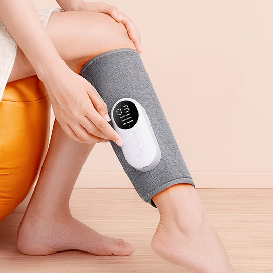 Therapeutic heated leg massager for pain relief & muscle relaxation. Boosts circulation, portable & rechargeable.
