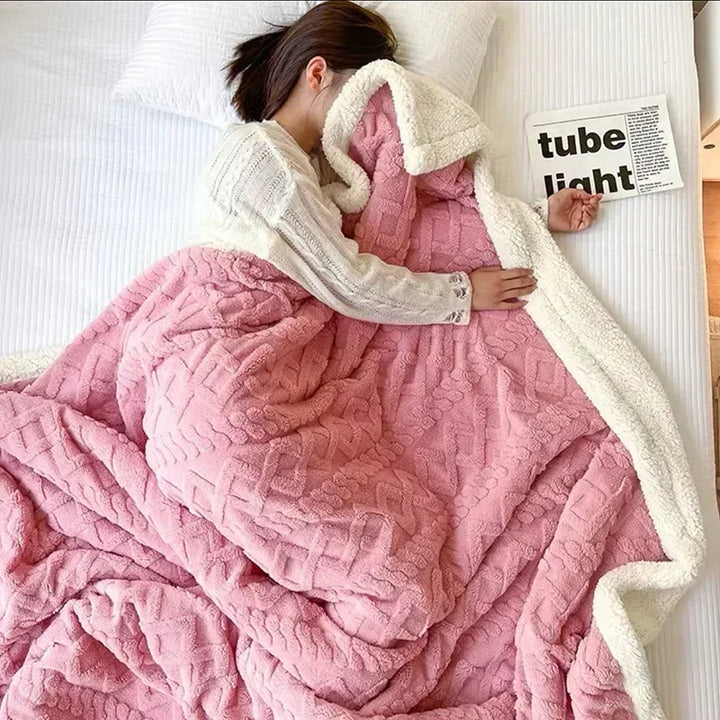 Thick lambswool blanket for ultimate softness, warmth, and cozy winter evenings.
