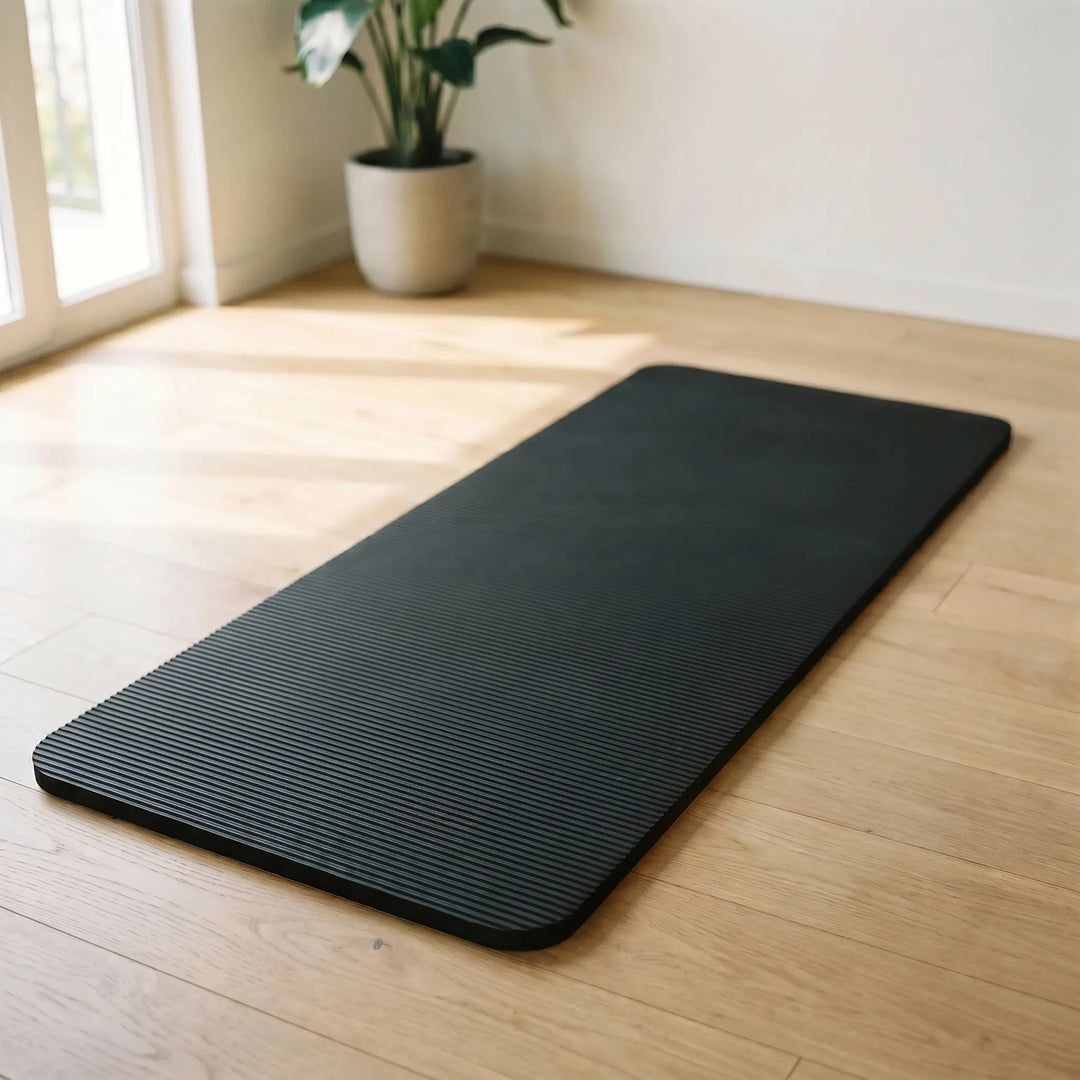 Thick unisex NBR foam exercise mat for yoga & Pilates. Non-slip, joint support for home gym workouts.
