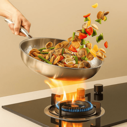 TITANFORGE non-coated Titanium Frying Pan, premium quality for healthy, scratch-resistant meals. Durable & induction safe.
