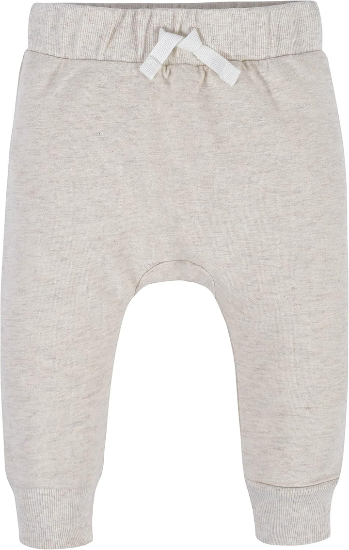 Comfortable 3-pack toddler jogging pants with elastic waist and ribbed cuffs for easy movement & fit.
