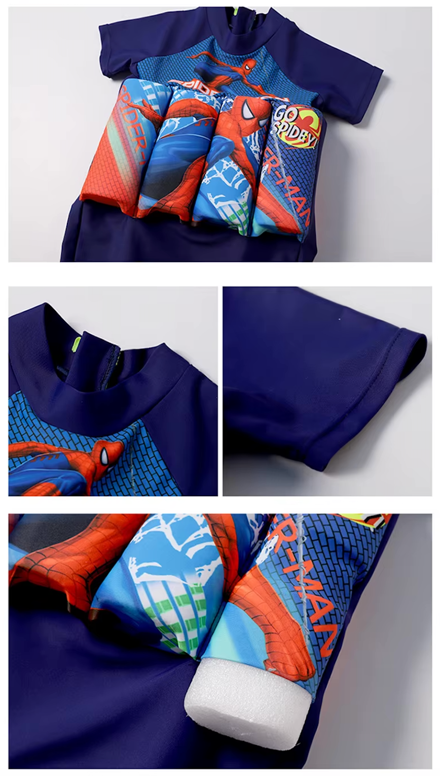 Youth SPF 50 swim vest with attached shorts, great for pool fun.