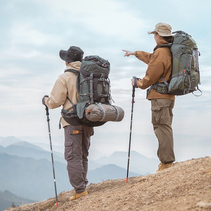 Lightweight TrailMate hiking poles, compact aluminum design for trekking and camping
