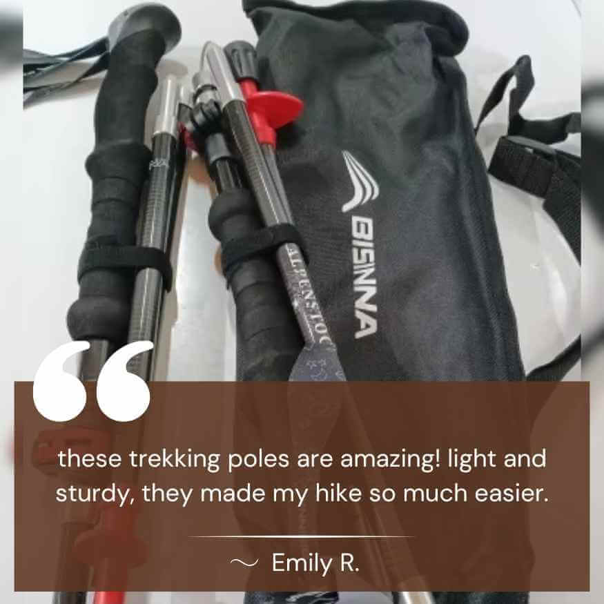 Durable TrailMate hiking stick, featuring adjustable length and lightweight aluminum pole construction