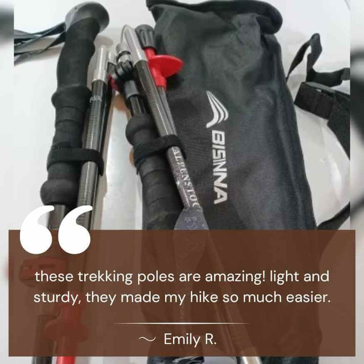 Durable TrailMate hiking stick, featuring adjustable length and lightweight aluminum pole construction