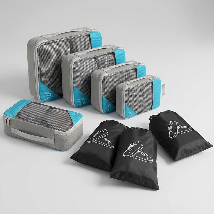 LiteCube travel organizer compression bags. Multi-size packing cubes for neat gear storage & travel essentials.