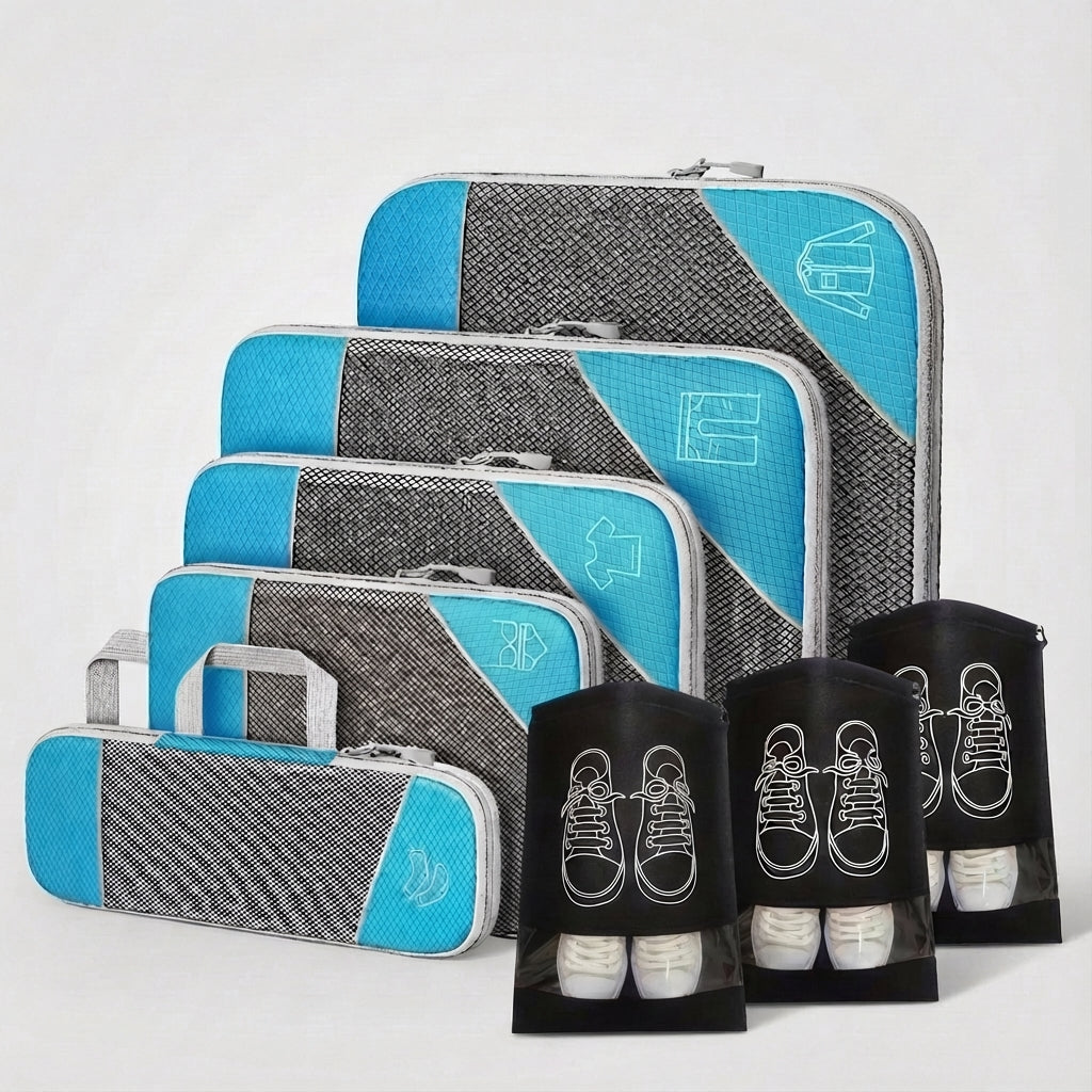 Efficient gear storage LiteCube packing cubes for travel. Keep your suitcase tidy & maximize space.