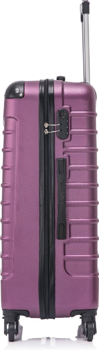Two-piece bordeaux hardshell travel bags: a carry-on and larger checked luggage for vacation.
