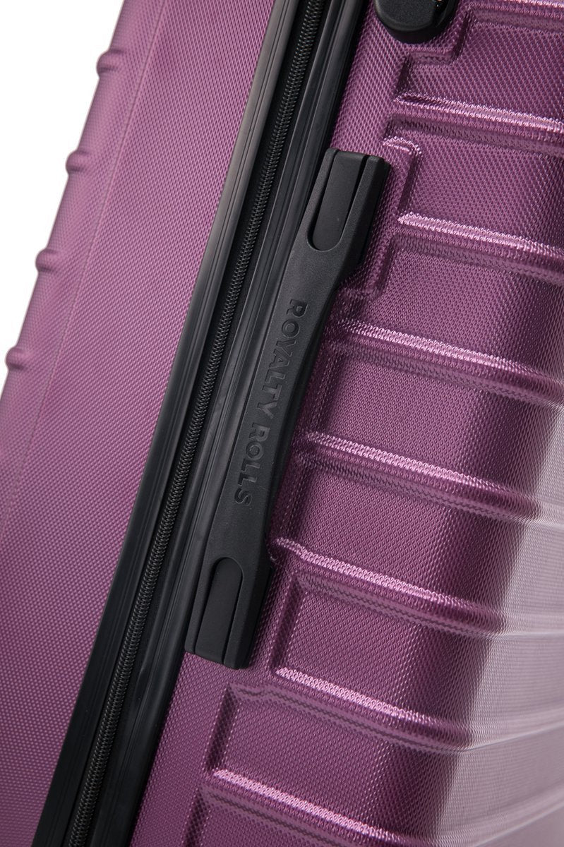 Stylish bordeaux hardshell 2-piece rolling suitcase set, offering durability and ample space.