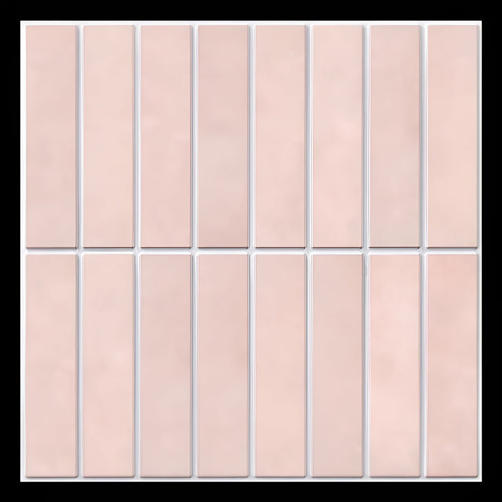 Waterproof & heat resistant 3D ceramic look wall panels. Trendy peel and stick for kitchen & bathroom updates.