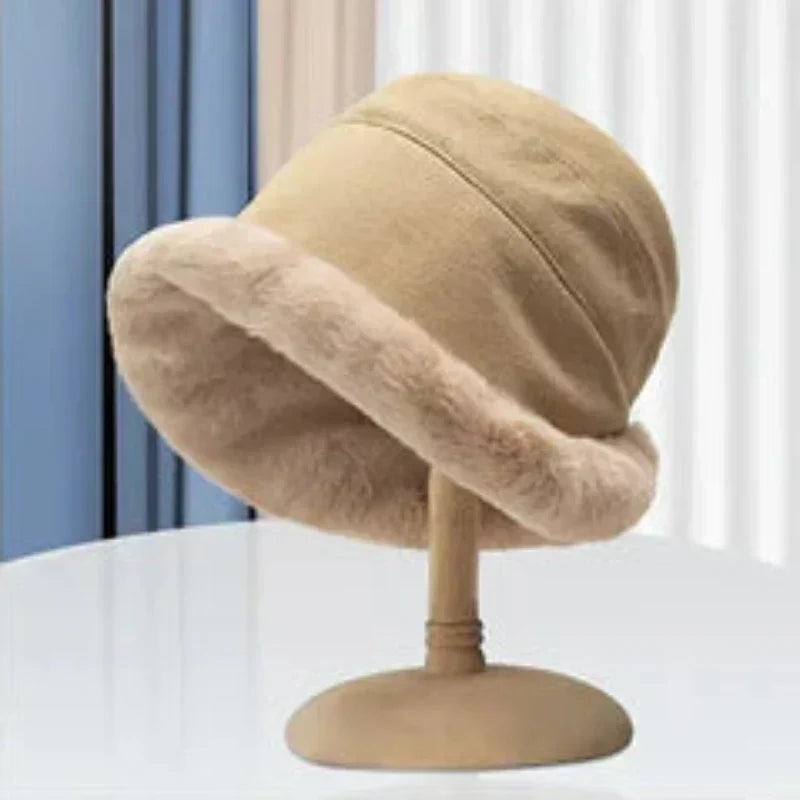 Trendy women's knit winter hat, warm & stylish. Perfect for cold weather with soft fleece lining. FrostChic beanie.