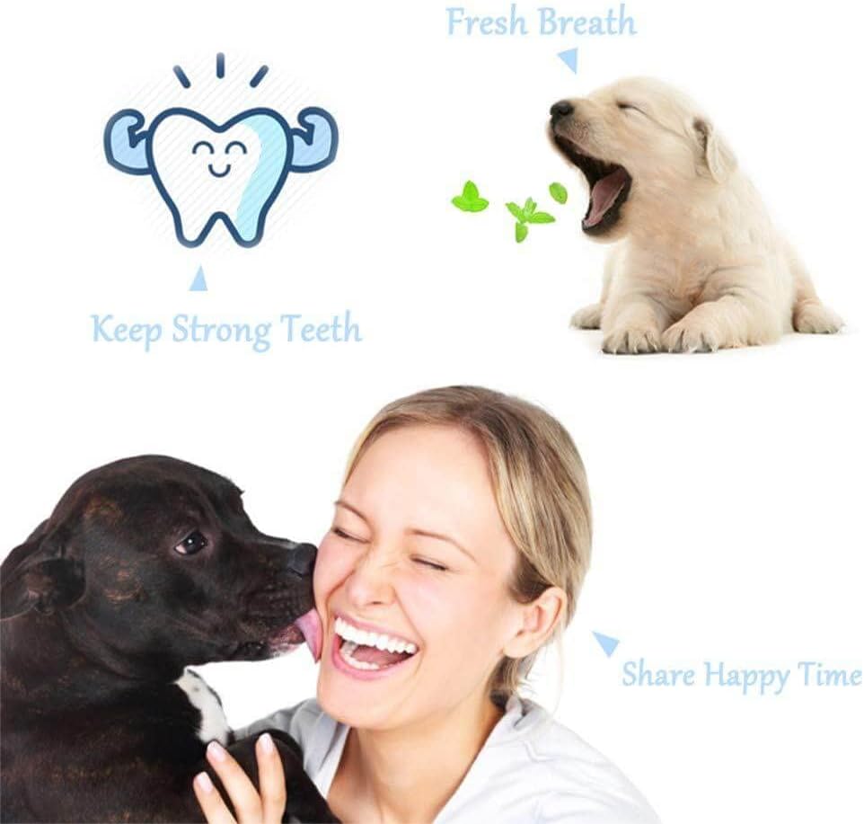 Keep your dog's teeth clean & breath fresh with this tri-sided dental toothbrush for pet hygiene.