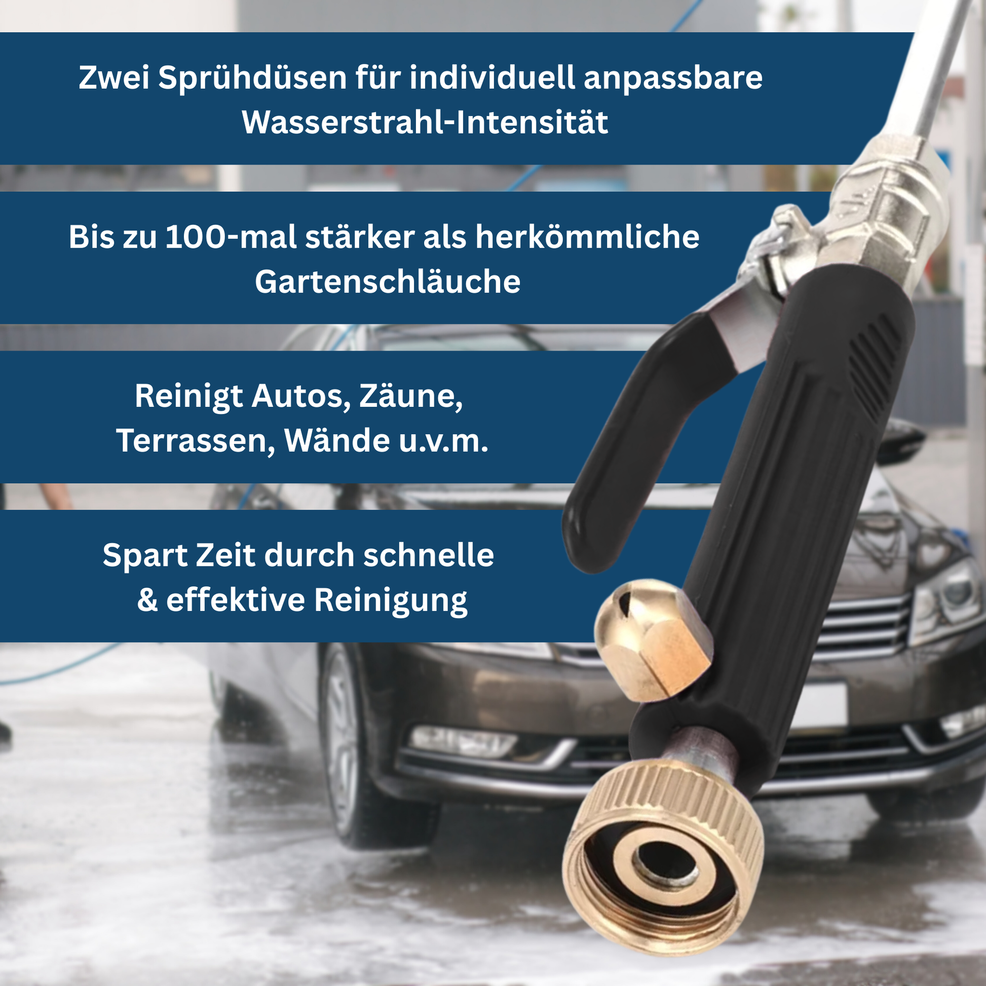 High pressure turbo washer for garden hoses, perfect for patio cleaning and home improvement tasks