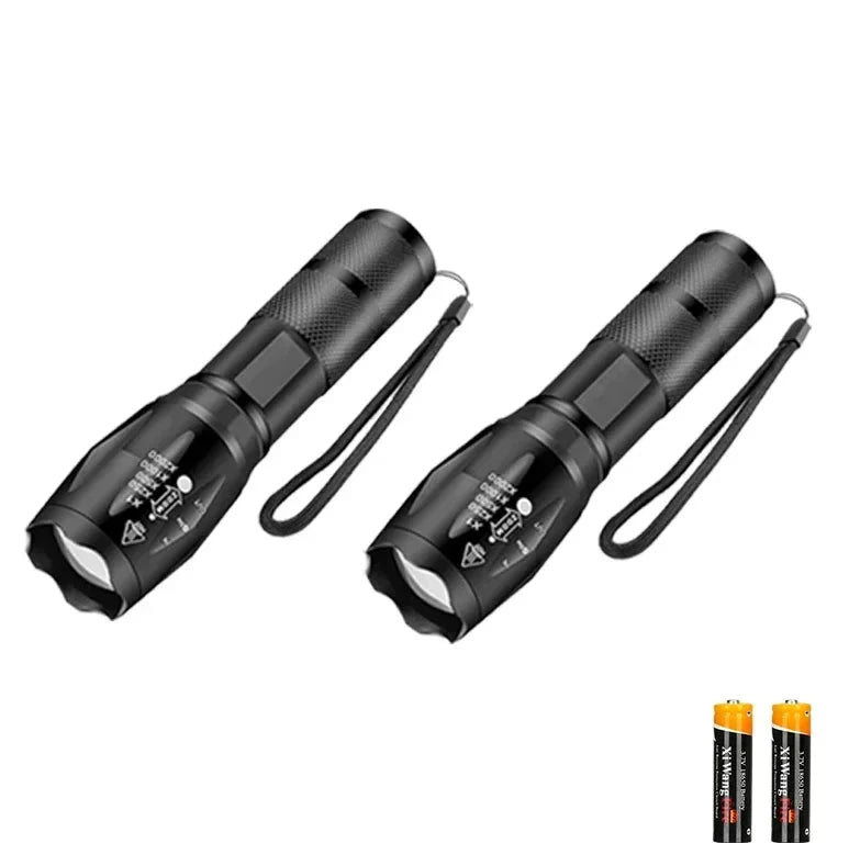 Waterproof high lumen LED tactical flashlight with 5 modes, ideal for camping gear