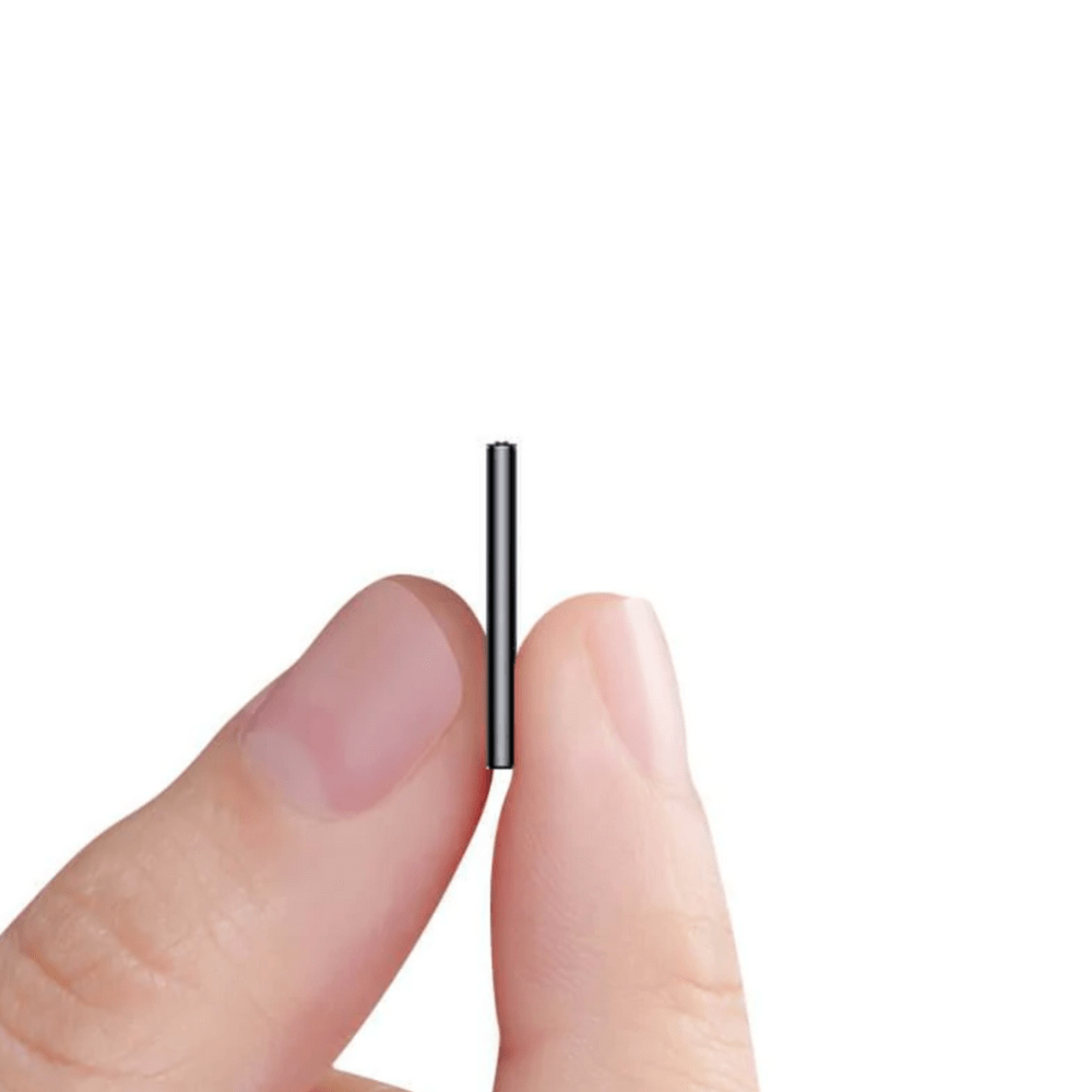 Ultra-compact voice activated audio recorder for discreet recording & memos. Long battery life, portable.