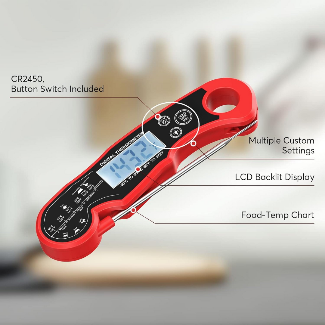 Achieve perfect doneness with this Ultra-Fast Digital Meat Thermometer. Essential kitchen tool for food safety.