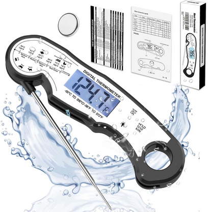 High-precision digital food thermometer for grilling, baking & general cooking. Fast, accurate, and waterproof.
