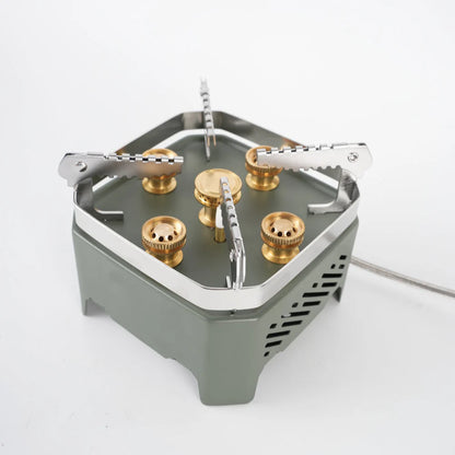 Portable camping stove with robust windproof design for outdoor cooking