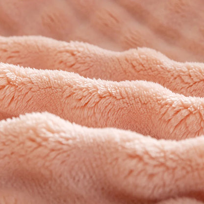 Ultra-soft bubble fleece throw blanket, a cozy luxury for any home living room or bedroom setting.