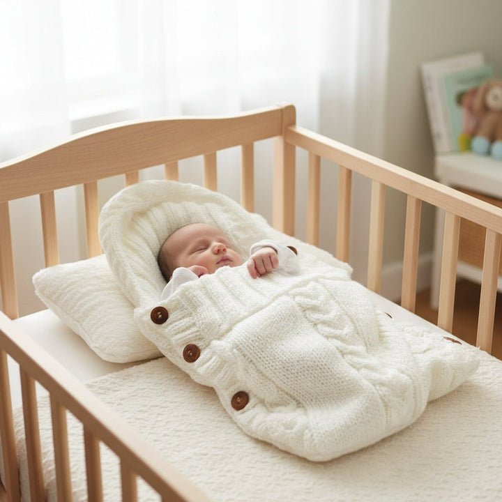 Ultra-soft plush infant swaddle wrap blanket provides cozy comfort for newborns. Perfect baby gift.