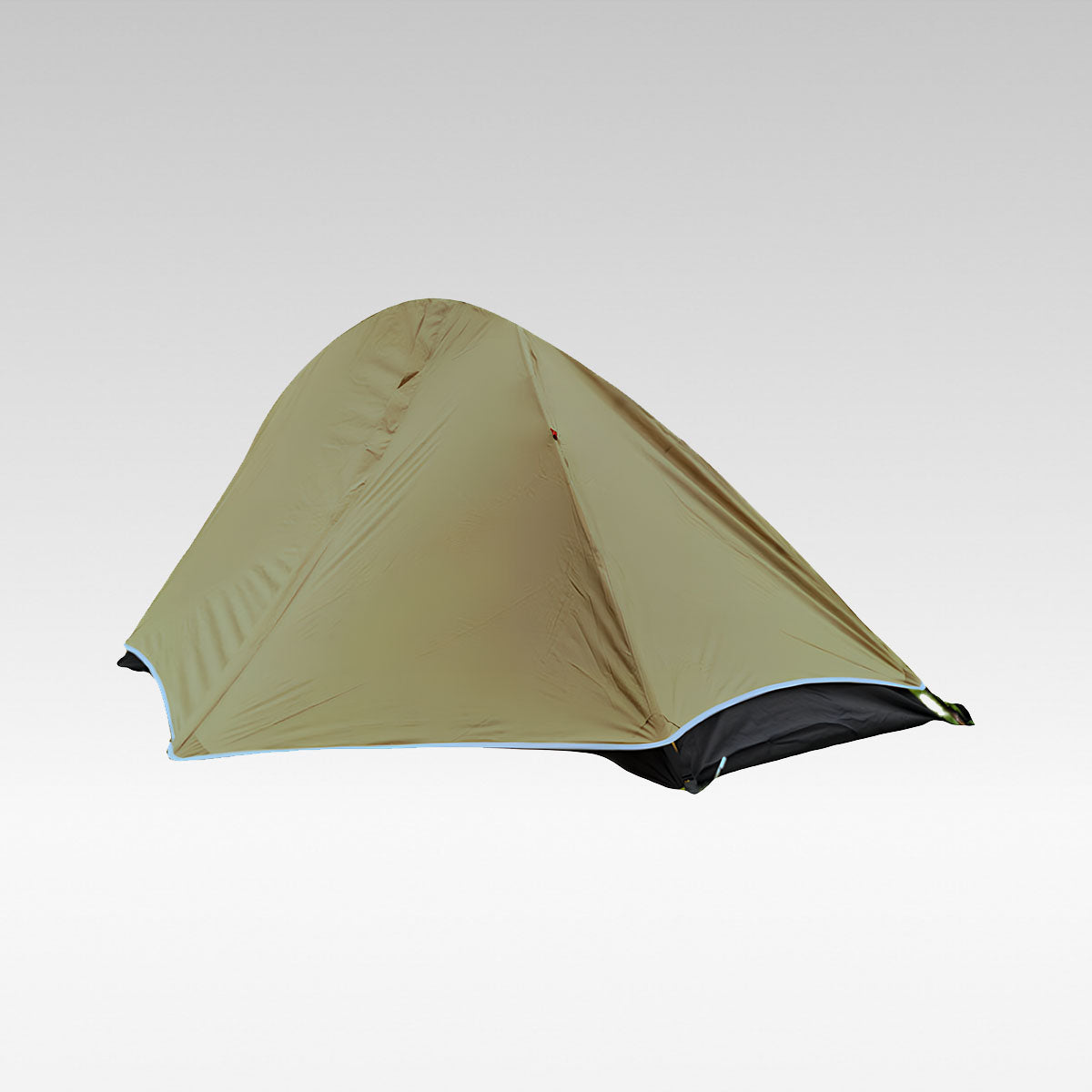 Ultralight 1-person bivy tent for solo camping, side view with open entry, compact hiking gear