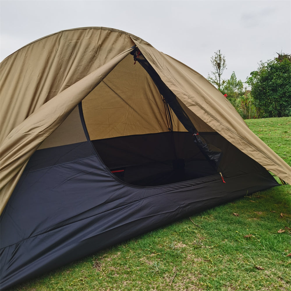 1-person bivy tent, showing sealed seams for waterproof protection during solo camping