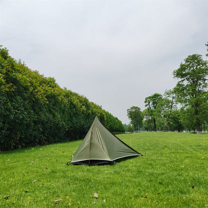 Bivy tent for 1 person, pitched on a mountain trail, perfect solo adventure outdoor shelter