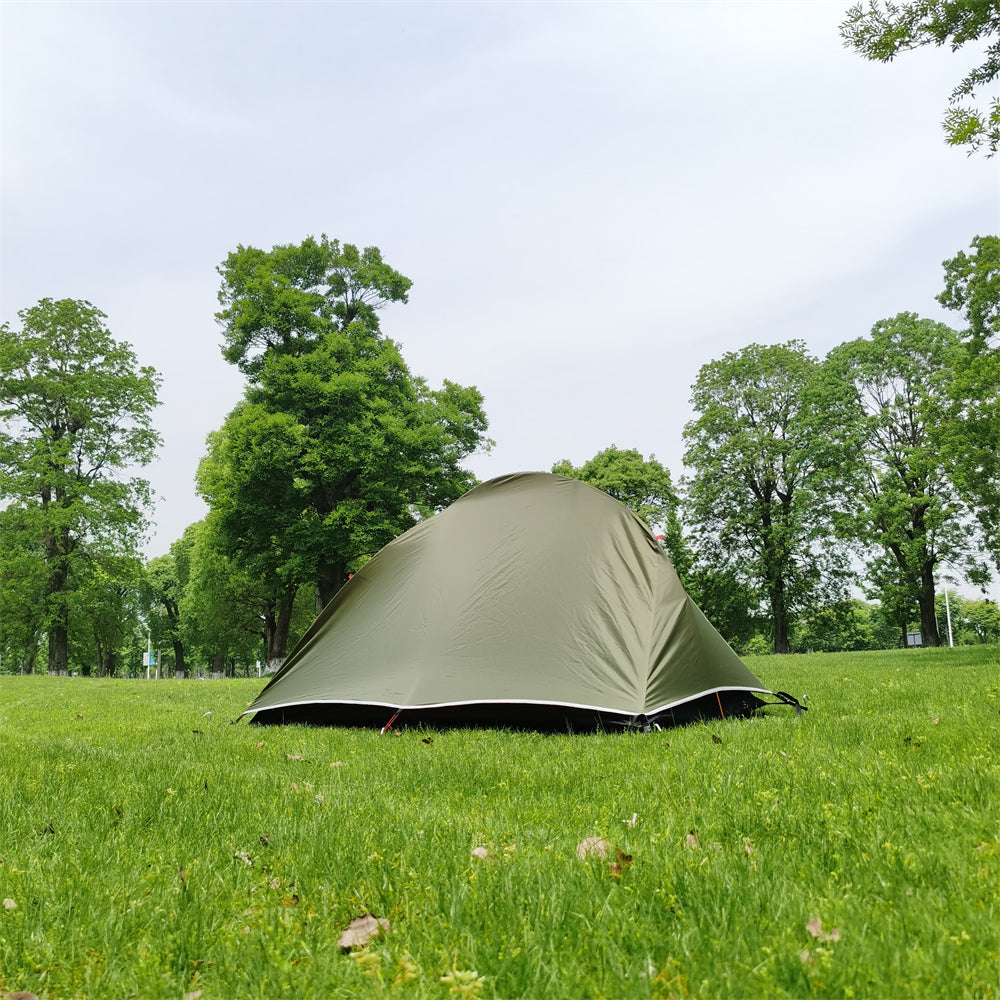 Waterproof bivy tent, illustrating breathable mesh ventilation for comfortable solo camping