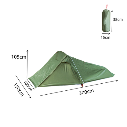 Quick setup ultralight 2-person waterproof tunnel tent for hikers
