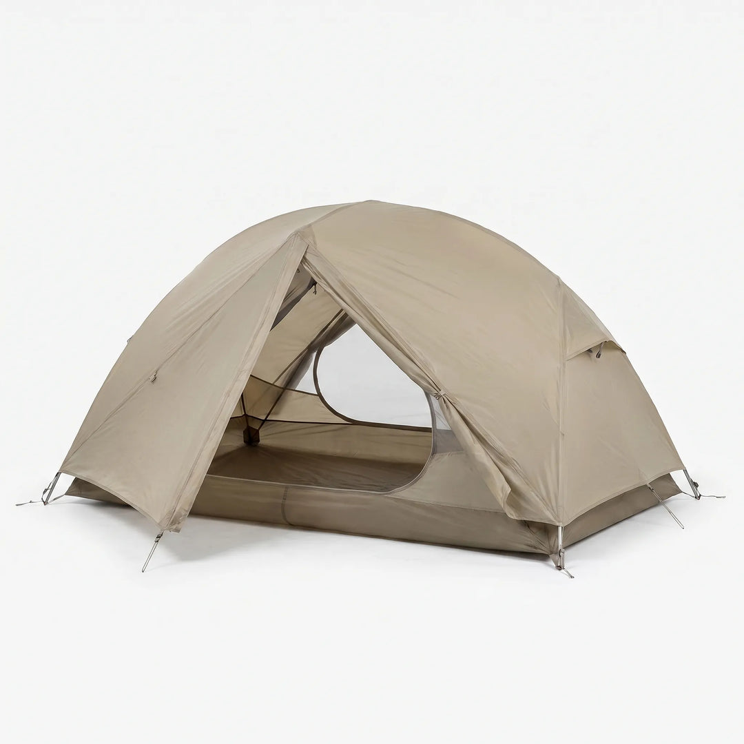Lightweight 3-season camping gear: an ultralight backpacking tent setup, ready for outdoor adventures.