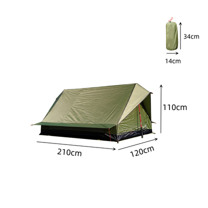 A-frame hiking tent, perfect for solo or duo outdoor adventures.